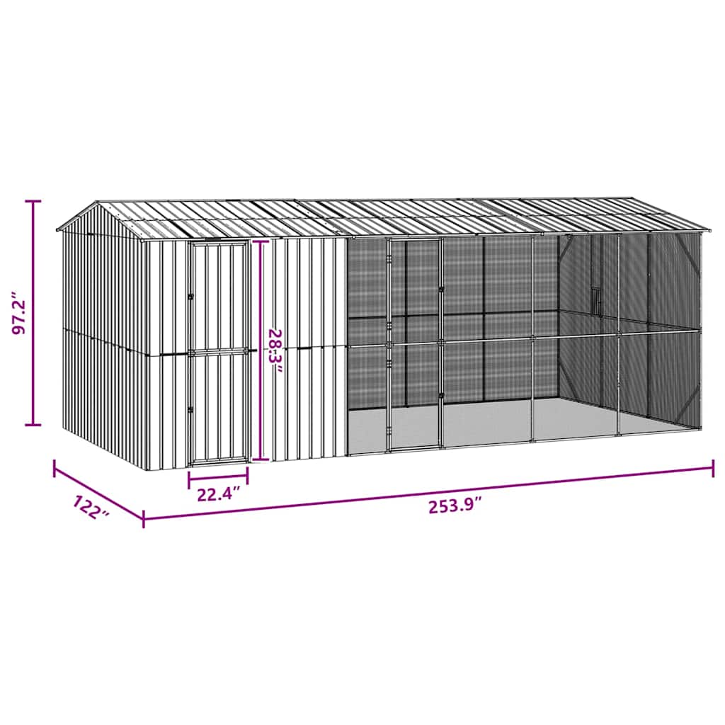Bird Cage Anthracite 645 x 310 x 247 cm Galvanised steel