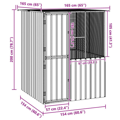 Bird Cage Anthracite 154 x 154 x 200 cm Galvanised steel