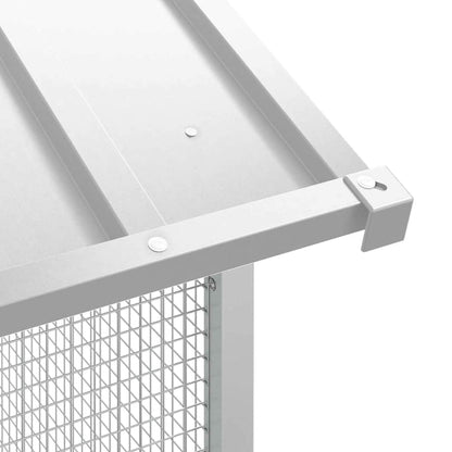 Bird Cage with Storage Grey 215 x 110 x 247 cm Galvanised steel