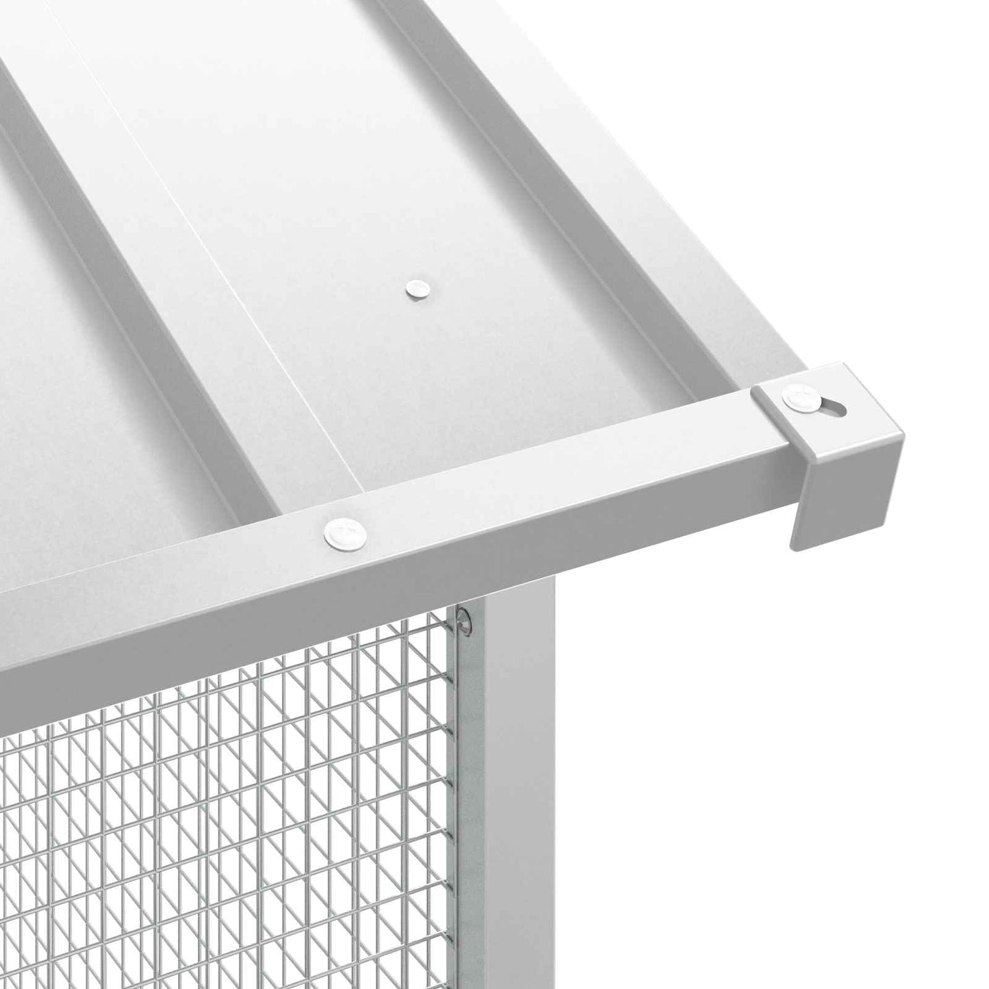 Bird Cage with Storage Grey 215 x 110 x 247 cm Galvanised steel