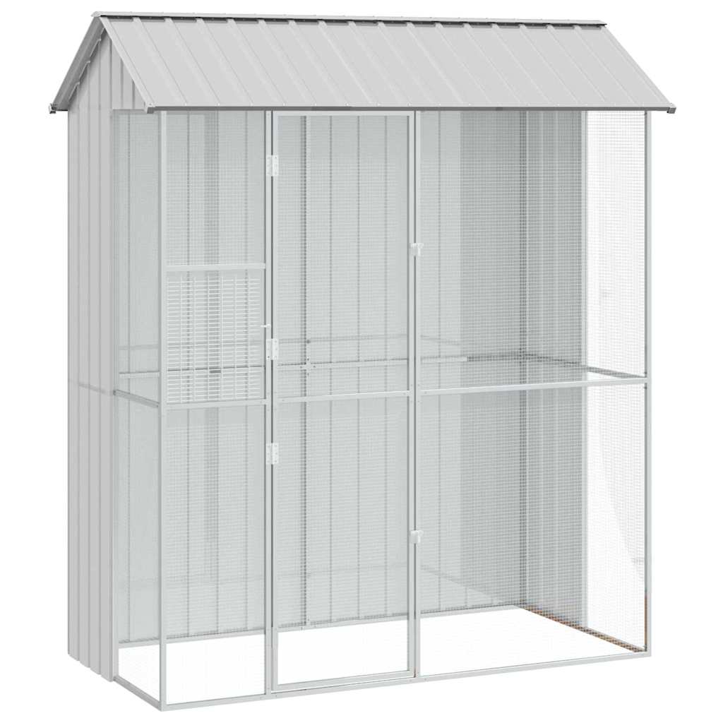 Bird Cage with Storage Grey 215 x 110 x 247 cm Galvanised steel