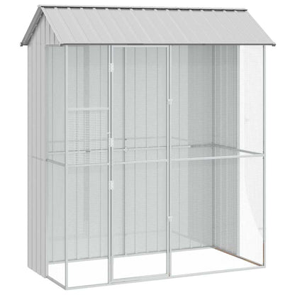Bird Cage with Storage Grey 215 x 110 x 247 cm Galvanised steel
