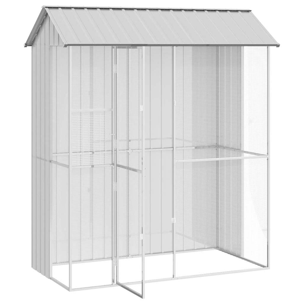 Bird Cage with Storage Grey 215 x 110 x 247 cm Galvanised steel