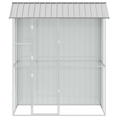 Bird Cage with Storage Grey 215 x 110 x 247 cm Galvanised steel
