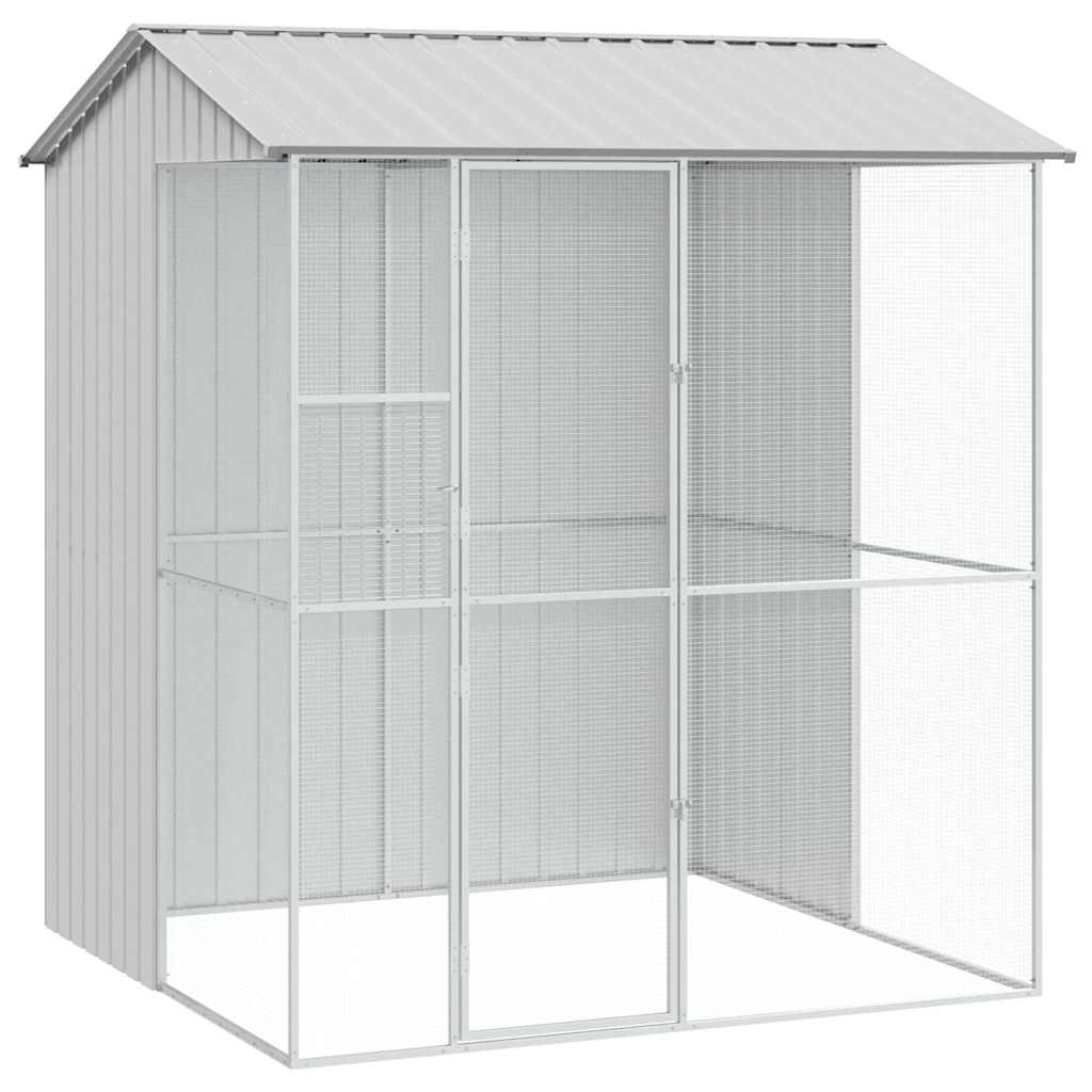 Bird Cage with Storage Grey 215 x 210 x 247 cm Galvanised steel