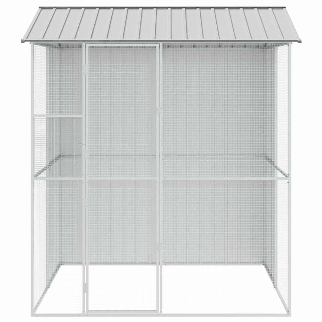 Bird Cage with Storage Grey 215 x 210 x 247 cm Galvanised steel