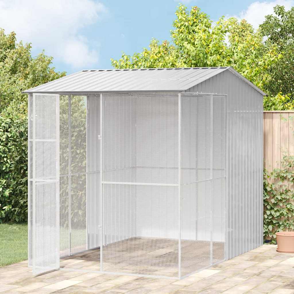 Bird Cage with Storage Grey 215 x 310 x 247 cm Galvanised steel