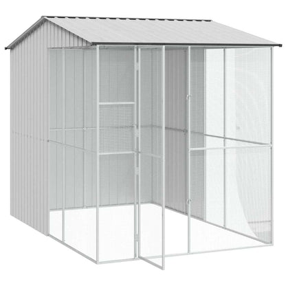 Bird Cage with Storage Grey 215 x 310 x 247 cm Galvanised steel