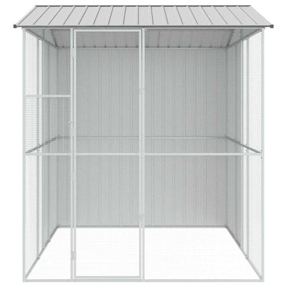 Bird Cage with Storage Grey 215 x 310 x 247 cm Galvanised steel