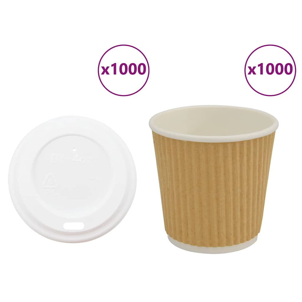 Paper Coffee Cups with Lids 1000 pcs 4oz 100ml