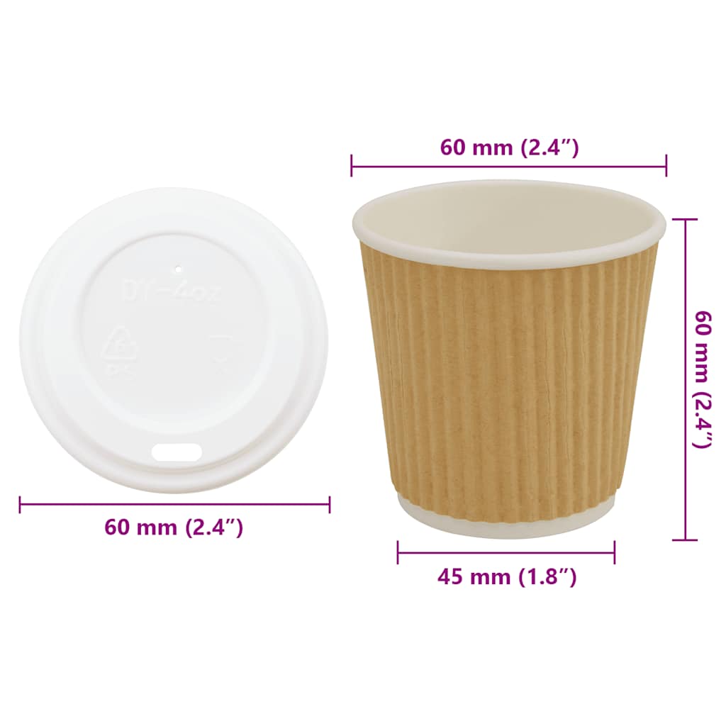 Paper Coffee Cups with Lids 1000 pcs 4oz 100ml