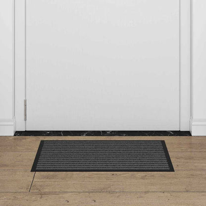 Doormat Striped Black and Grey 40 x 60 cm Polypropylene and PVC