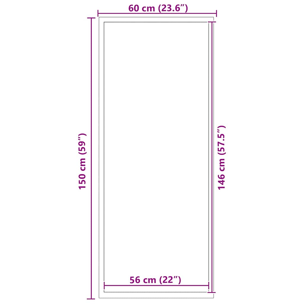 Doormat Black and Grey 60 x 150 cm Polypropylene and PVC
