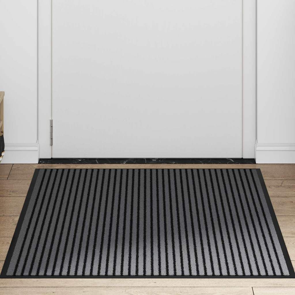 Doormat Black and Grey 80 x 120 cm Polypropylene and PVC