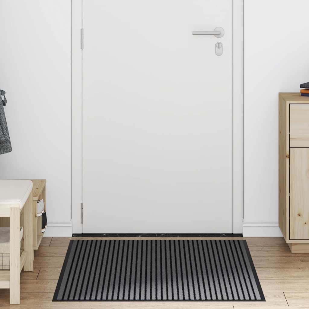 Doormat Black and Grey 80 x 120 cm Polypropylene and PVC