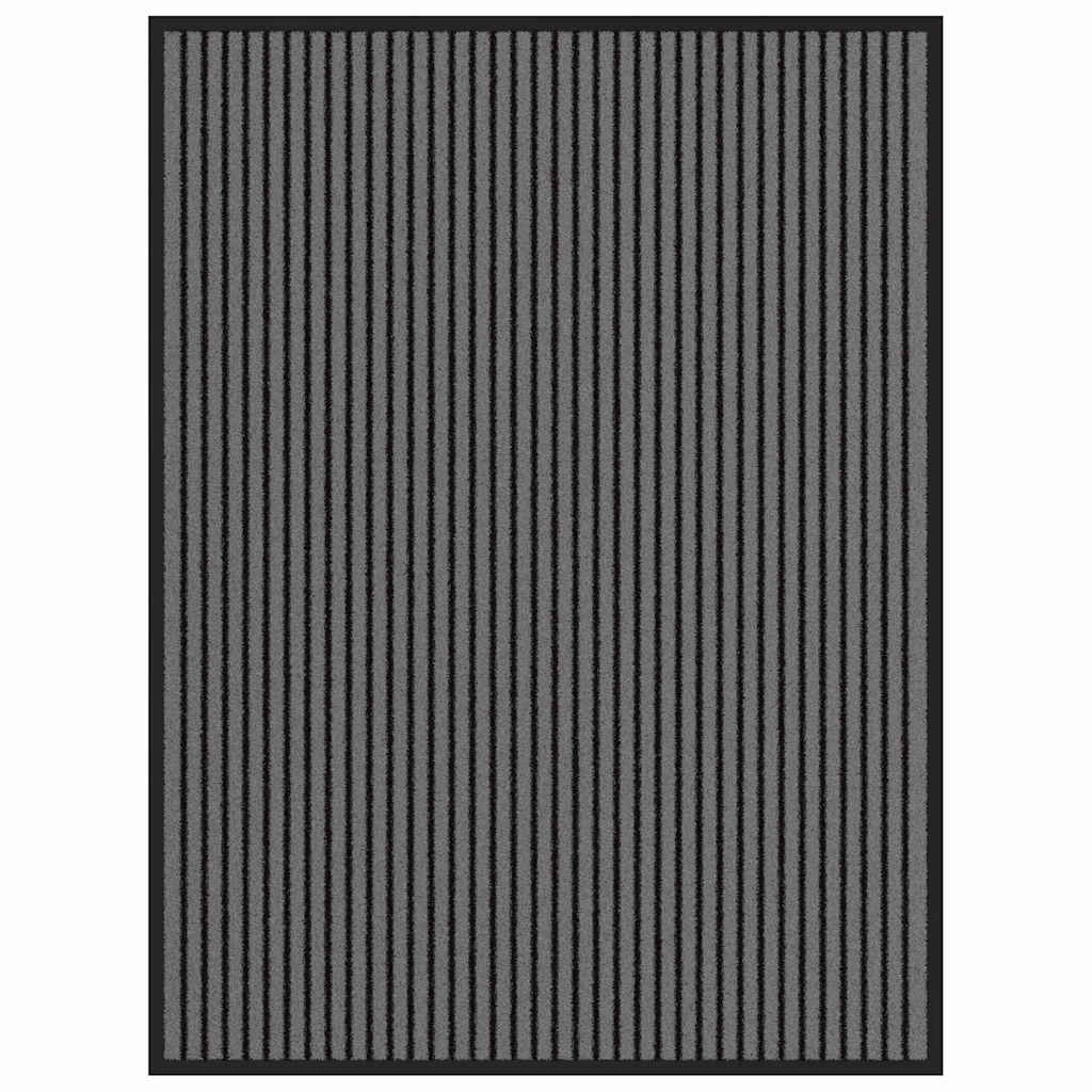 Doormat Black and Grey 80 x 120 cm Polypropylene and PVC