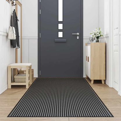 Doormat Stripe Black and Grey 115x300 cm