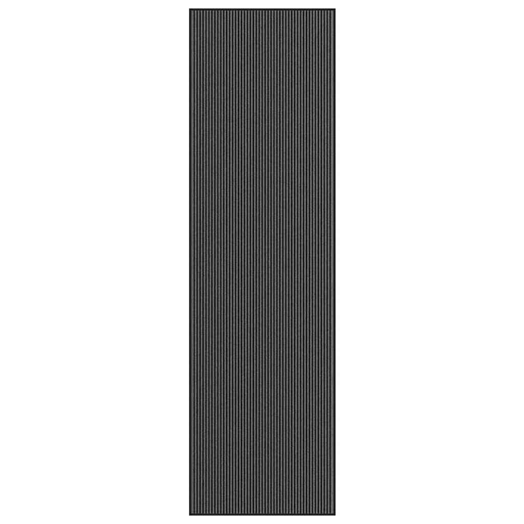 Doormat Stripe Black and Grey 115x400 cm