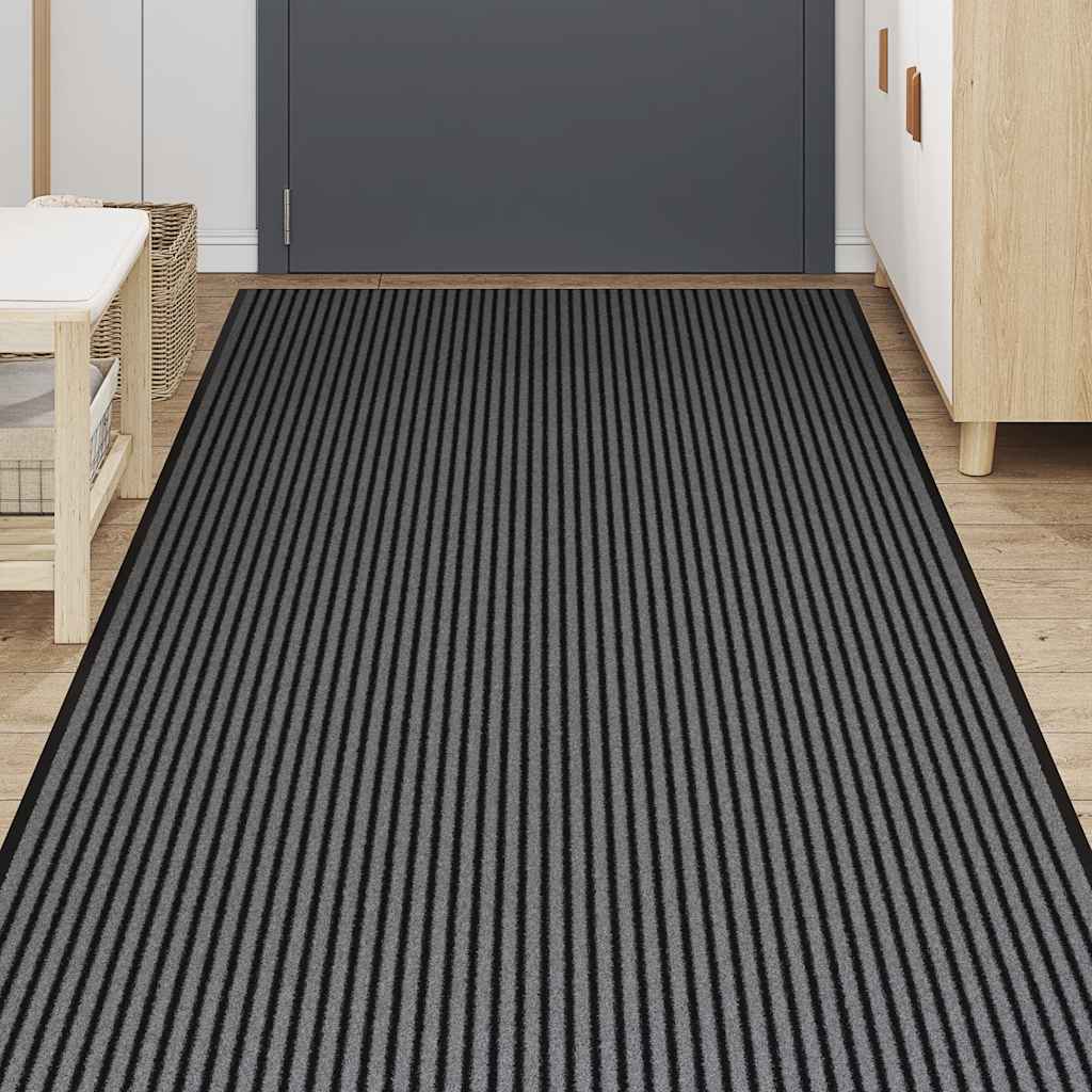 Doormat Stripe Black and Grey 115x400 cm