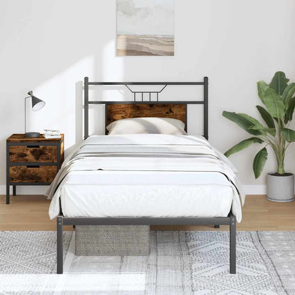 Bed Frame without Mattress Smoked Oak 80x200 cm Engineered Wood
