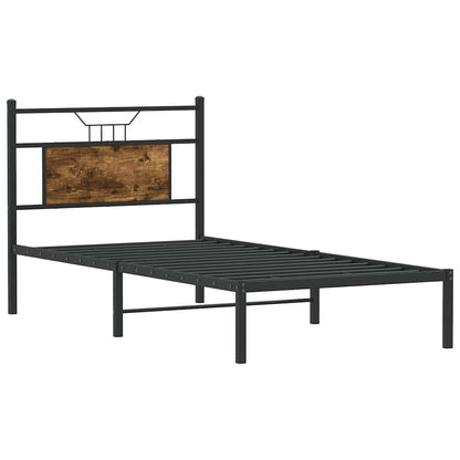 Bed Frame without Mattress Smoked Oak 90x200 cm Engineered Wood