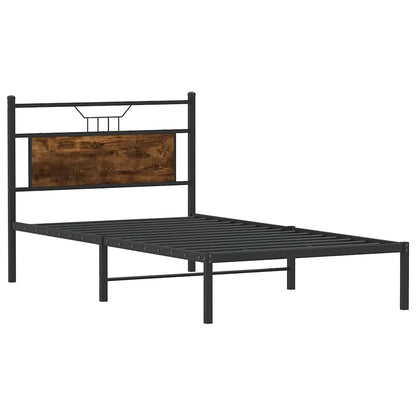 Bed Frame without Mattress Smoked Oak 107x203 cm Engineered Wood