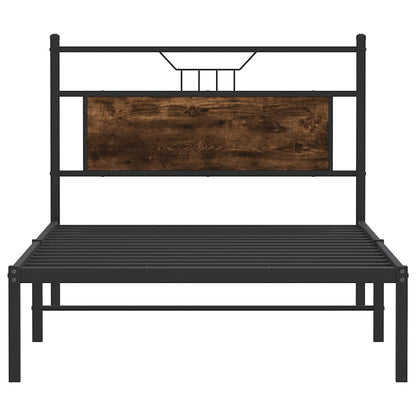 Bed Frame without Mattress Smoked Oak 107x203 cm Engineered Wood