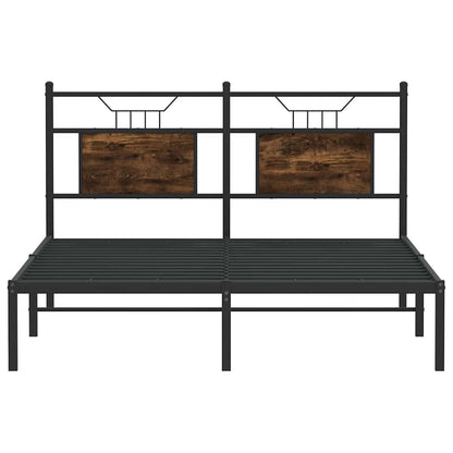 Bed Frame without Mattress Smoked Oak 137x190 cm Engineered Wood