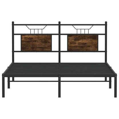 Bed Frame without Mattress Smoked Oak 140x200 cm Engineered Wood