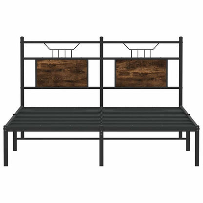 Bed Frame without Mattress Smoked Oak 150x200 cm King Size Engineered Wood