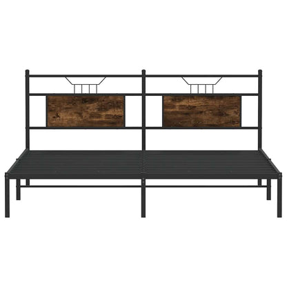 Bed Frame without Mattress Smoked Oak 160x200 cm Engineered Wood