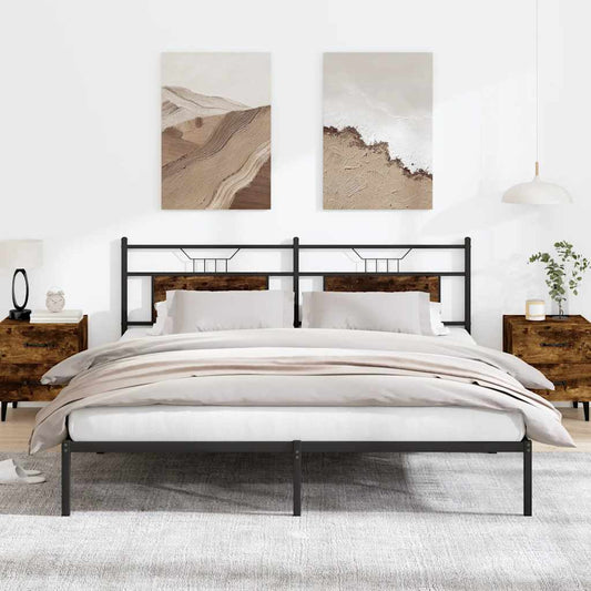 Bed Frame without Mattress Smoked Oak 160x200 cm Engineered Wood