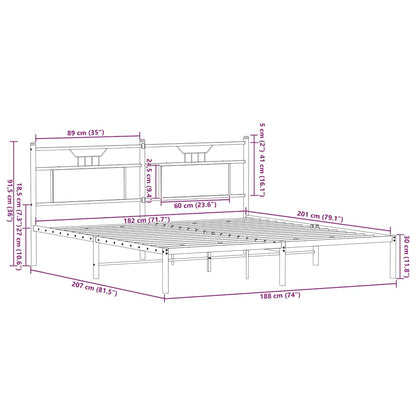 Bed Frame without Mattress Smoked Oak 183x203 cm Engineered Wood