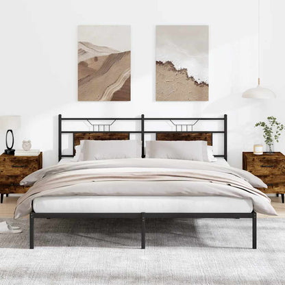 Bed Frame without Mattress Smoked Oak 183x203 cm Engineered Wood