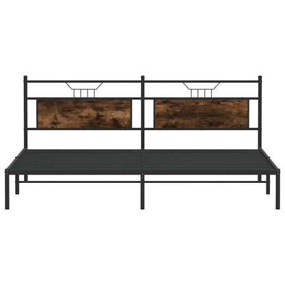 Bed Frame without Mattress Smoked Oak 193x201 cm Engineered Wood