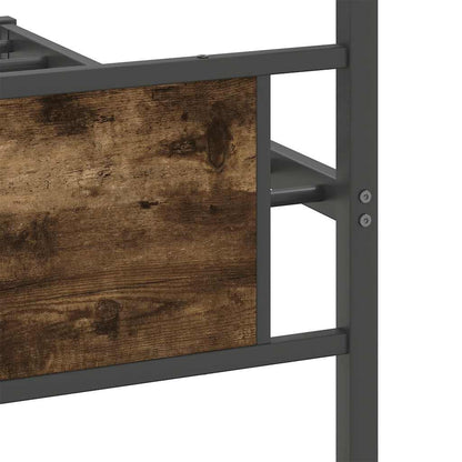 Bed Frame without Mattress Smoked Oak 100x190 cm Engineered Wood