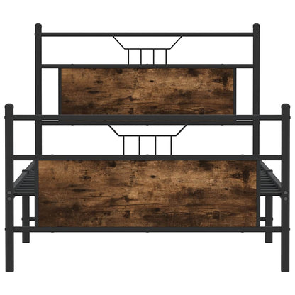 Bed Frame without Mattress Smoked Oak 100x200 cm Engineered Wood