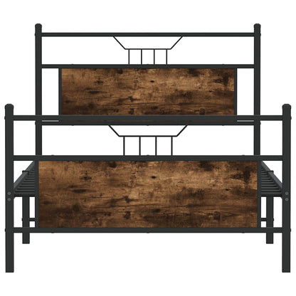 Bed Frame without Mattress Smoked Oak 107x203 cm Engineered Wood