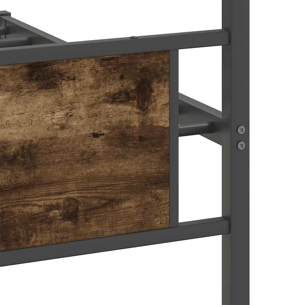 Bed Frame without Mattress Smoked Oak 107x203 cm Engineered Wood