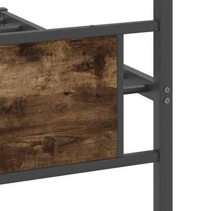 Bed Frame without Mattress Smoked Oak 107x203 cm Engineered Wood