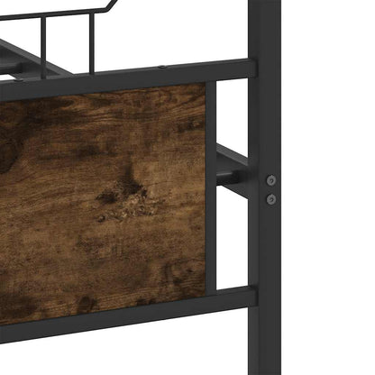 Bed Frame without Mattress Smoked Oak 120x200 cm Engineered Wood