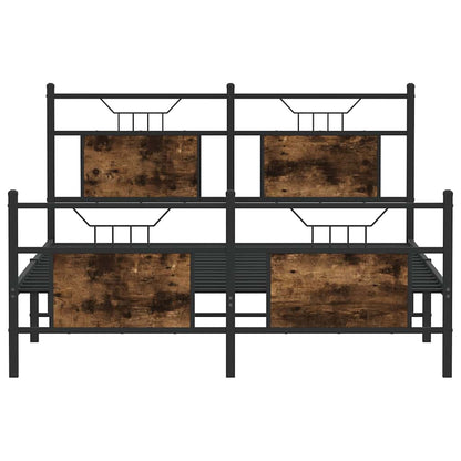 Bed Frame without Mattress Smoked Oak 137x190 cm Engineered Wood