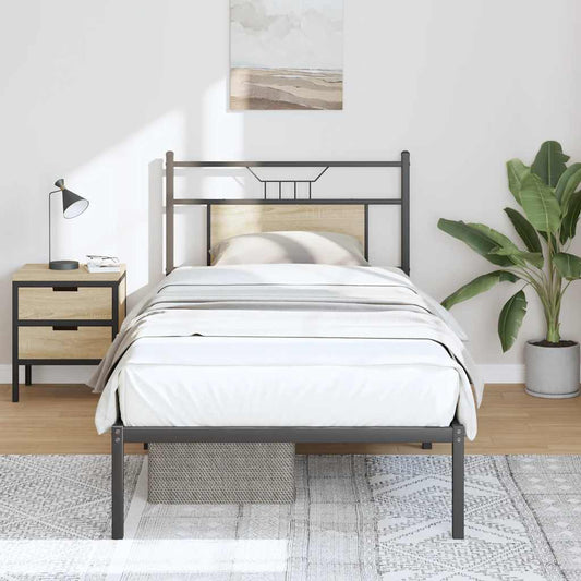 Bed Frame without Mattress Sonoma Oak 75x190 cm Small Single Engineered Wood
