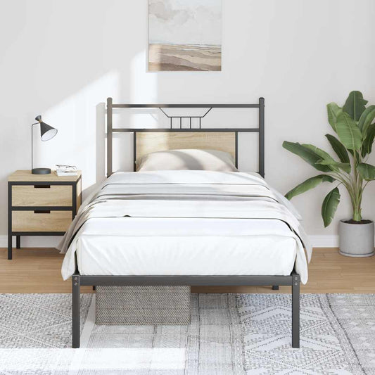 Bed Frame without Mattress Sonoma Oak 80x200 cm Engineered Wood