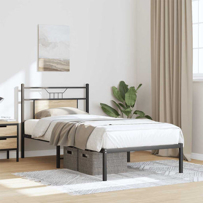 Bed Frame without Mattress Sonoma Oak 90x200 cm Engineered Wood