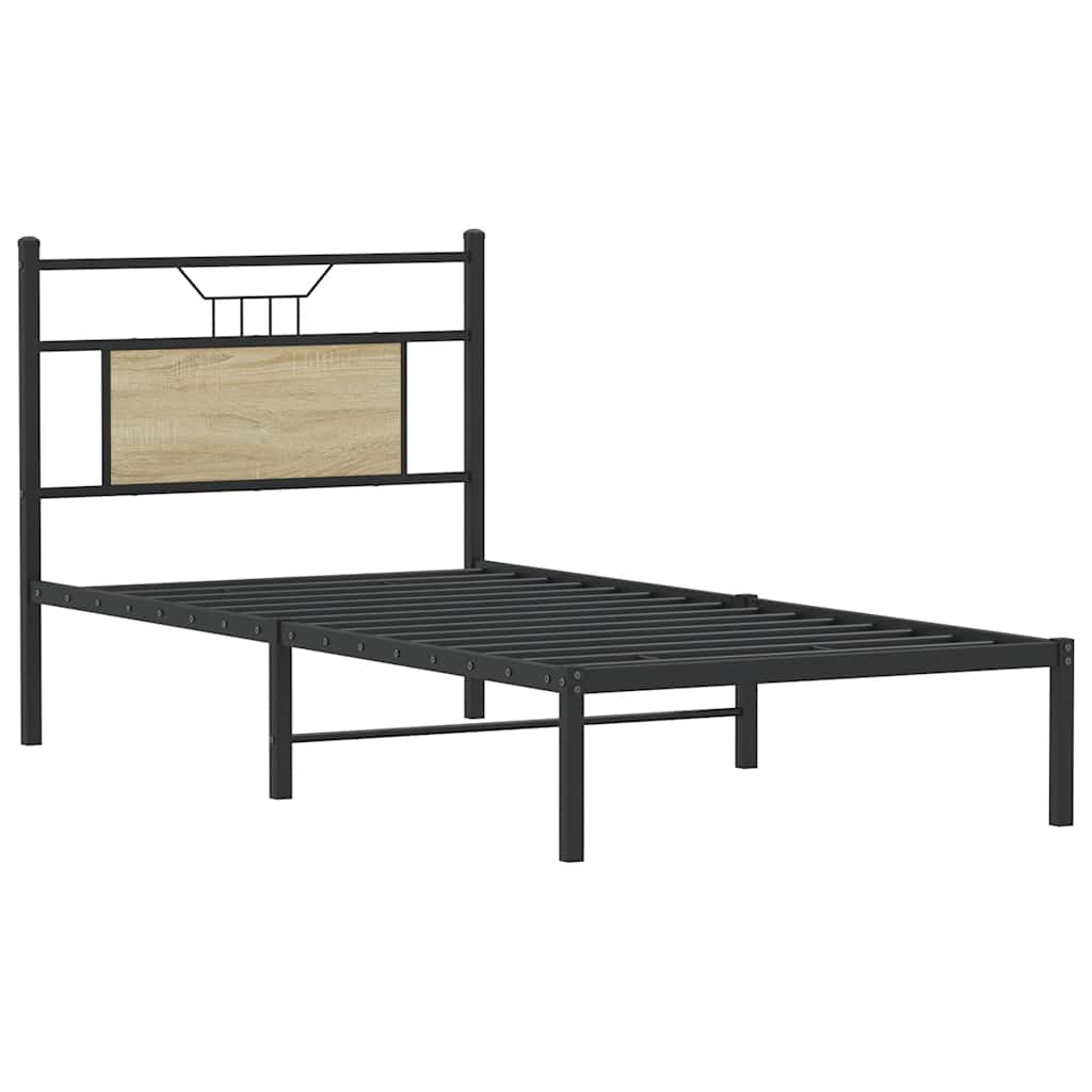 Bed Frame without Mattress Sonoma Oak 90x200 cm Engineered Wood