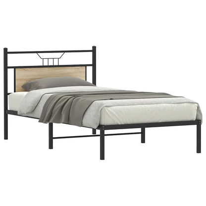 Bed Frame without Mattress Sonoma Oak 100x190 cm Engineered Wood
