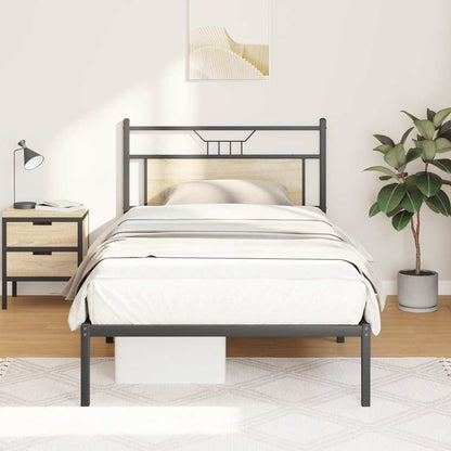 Bed Frame without Mattress Sonoma Oak 100x190 cm Engineered Wood
