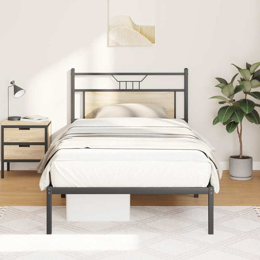 Bed Frame without Mattress Sonoma Oak 100x200 cm Engineered Wood