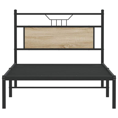 Bed Frame without Mattress Sonoma Oak 107x203 cm Engineered Wood